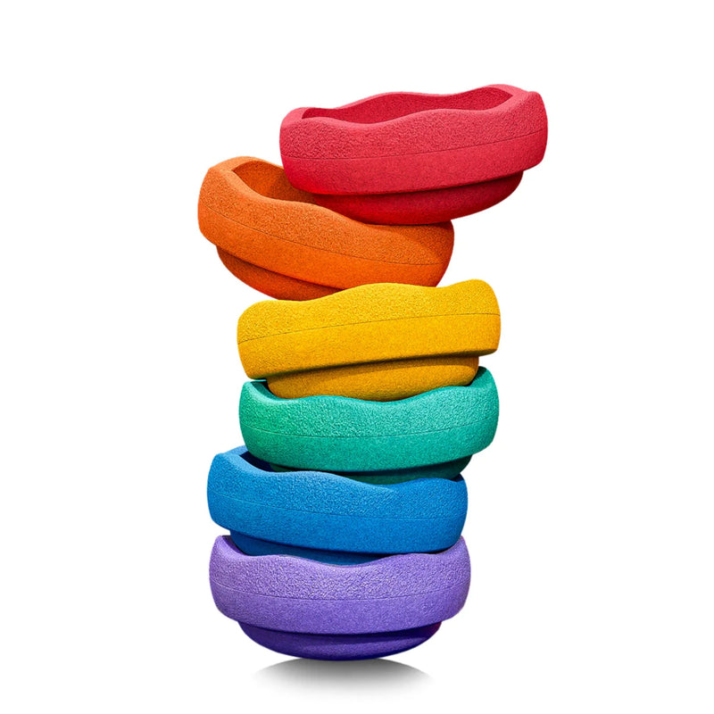Stapelstein Stepping Stones Rainbow 6pc Set Developmental Toys for Toddlers Gifts Idea 12m+ (Furniture Shipping)