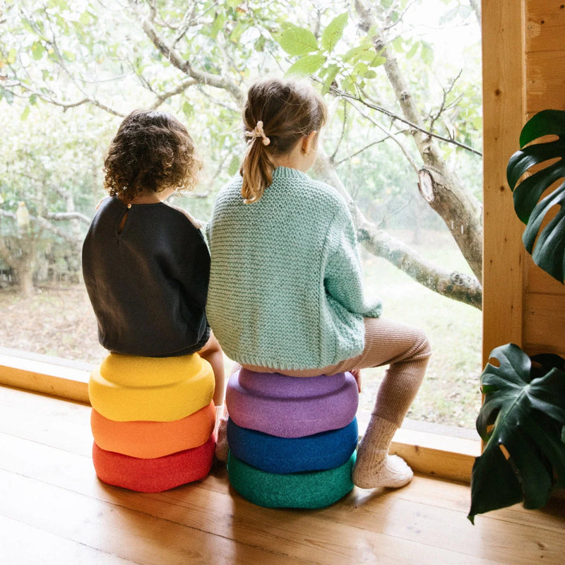 Stapelstein Stepping Stones Rainbow 6pc Set Developmental Toys for Toddlers Gifts Idea 12m+ (Furniture Shipping)