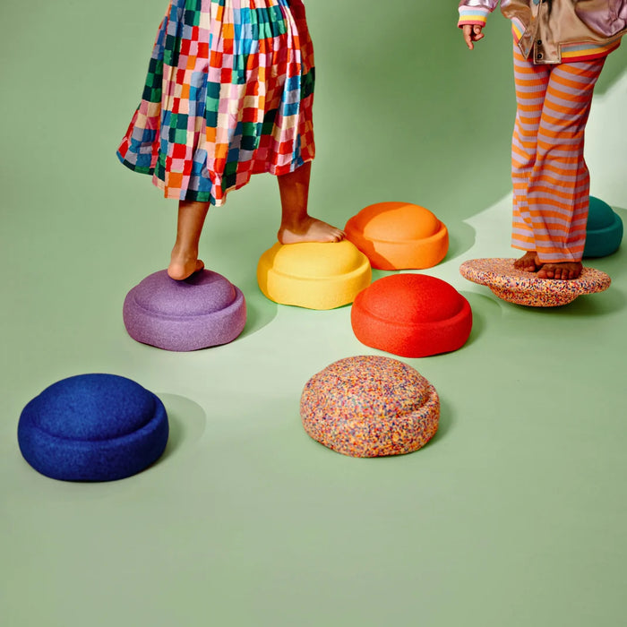 Stapelstein Stepping Stones Rainbow COMPLETE 7pc Set + One FREE Super Confetti Board Best Seller Gifting Idea for 12m+ (Bulky Item)