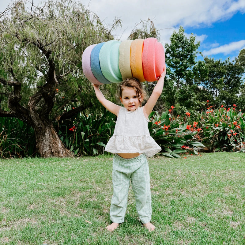 Stapelstein Stepping Stones EASTER PROMO Pastel 6 + 1 Mini Pond Board + 1 Petal UFO Board Developmental Toys for Toddlers Gifts Idea 12m+ (Furniture Shipping)