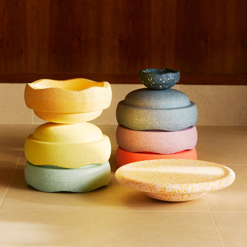 Stapelstein Stepping Stones EASTER PROMO Pastel 6 + 1 Mini Pond Board + 1 Petal UFO Board Developmental Toys for Toddlers Gifts Idea 12m+ (Furniture Shipping)