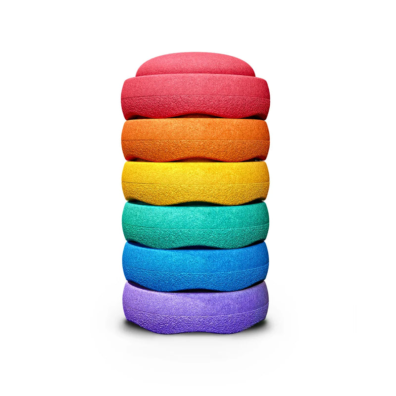 Stapelstein Stepping Stones Rainbow 6pc Set Developmental Toys for Toddlers Gifts Idea 12m+ (Furniture Shipping)