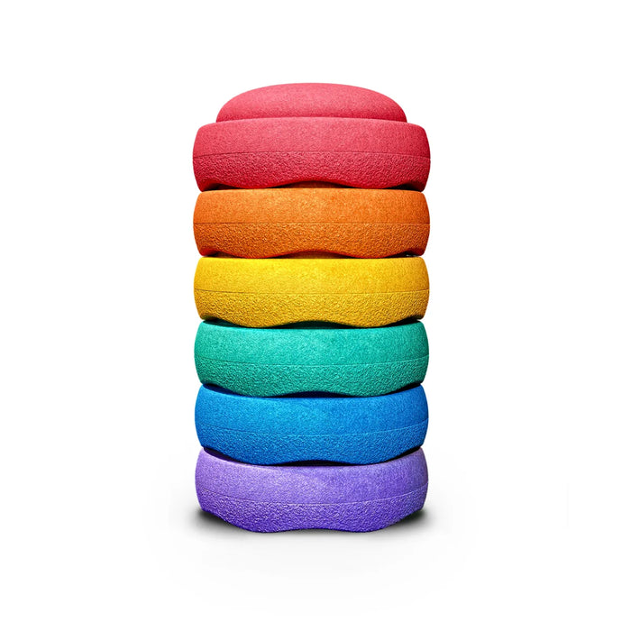 Stapelstein Stepping Stones Super Confetti Rainbow 6pc Set Toddler Toys Best Seller Gifting Idea for 12m+ (Bulky Item)