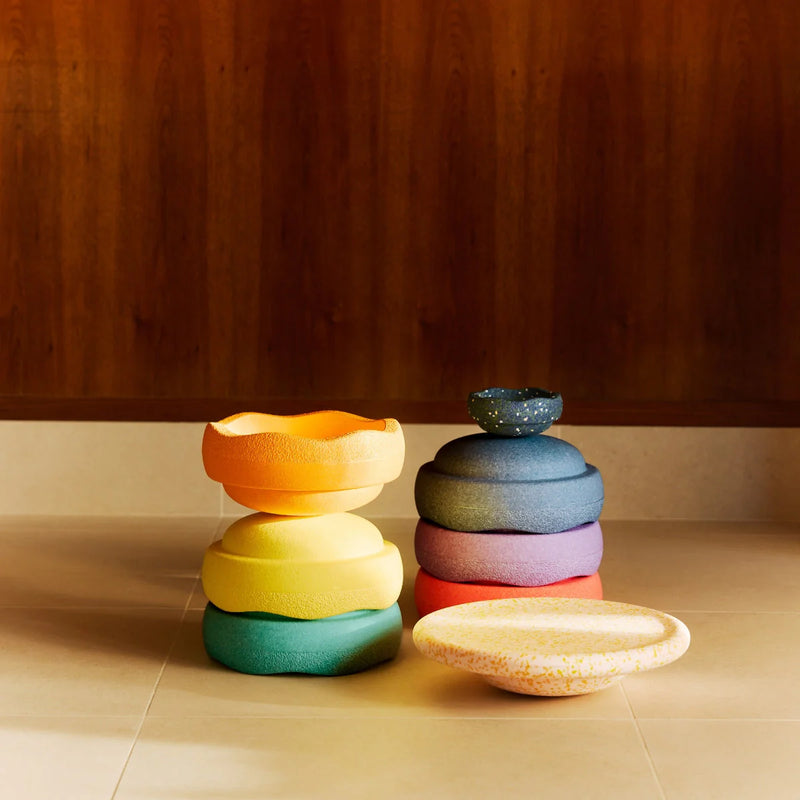 Stapelstein Stepping Stones EASTER PROMO Rainbow 6 + 1 Mini Pond Board + 1 Petal UFO Board Developmental Toys for Toddlers Gifts Idea 12m+ (Furniture Shipping)