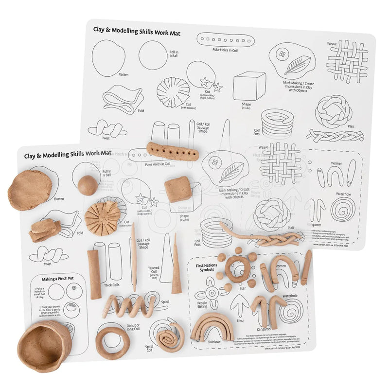 Clay and Modelling Skills Sillicone Mat Reusable by Zart Art Art and Craft for Kids 5yrs+