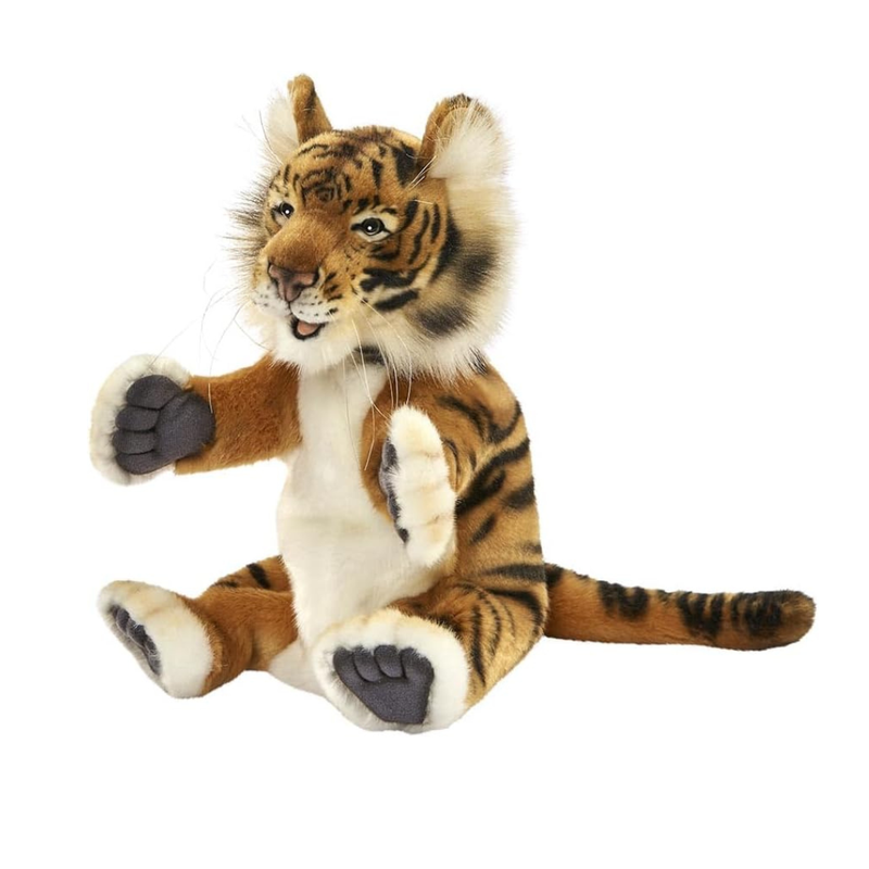 Tiger Cub Hand Puppet 37cm by Hansa Pretend and Imaginative Play Toy 3yrs+
