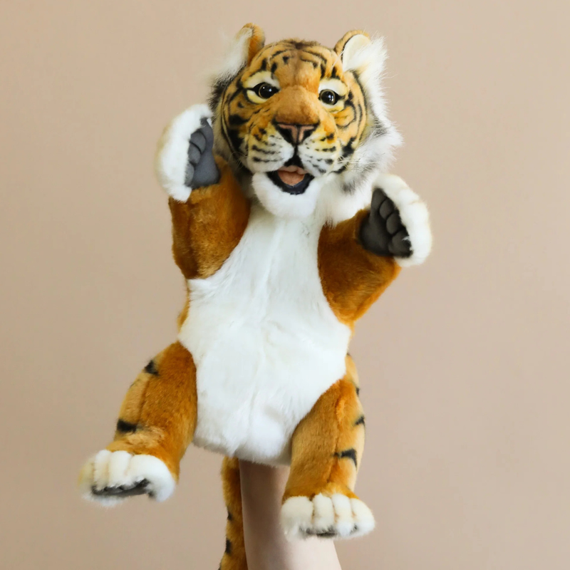 Tiger Cub Hand Puppet 37cm by Hansa Pretend and Imaginative Play Toy 3yrs+