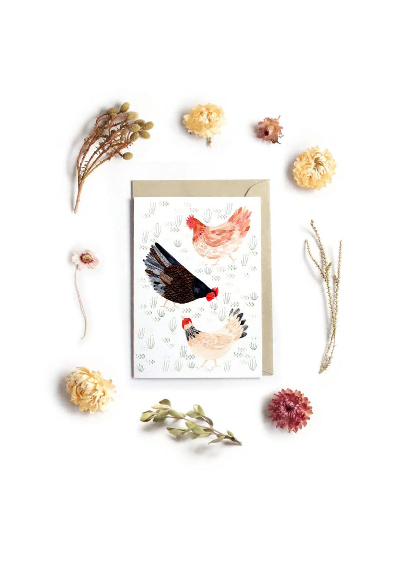 Chickens Greeting Card By To The Trees