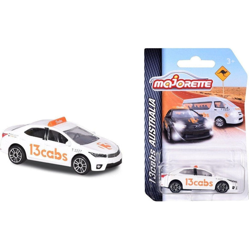 Majorette Taxi Toyota Corolla Altis 13cabs WHITE Metal Travel Toy Car Best Seller Most Loved in Store 3yrs+