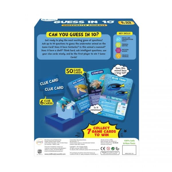 Guess in 10 Card Games for kids Animals by Skillmatics Animals Toys 6yrs+