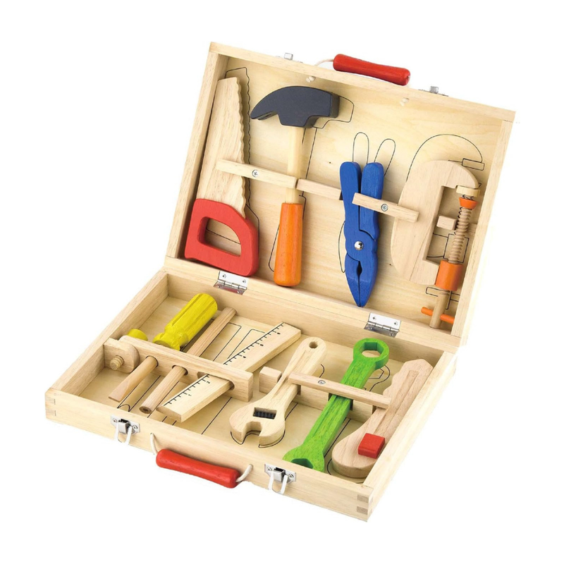 Viga Toys Wooden Tool Box 12pcs Set Pretend and Imaginative Play STEM Toys Gift Idea for 3yrs+