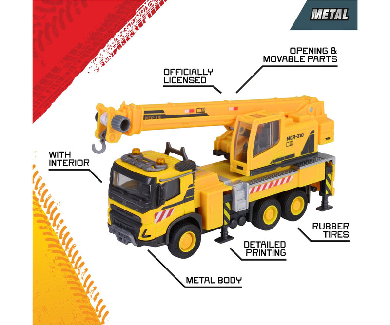 Majorette FMX Volvo Truck Crane Construction Toy Car Gift Idea for 3yrs+