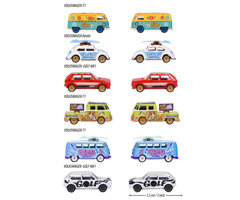 Majorette Volkswagen Deluxe Car 1pc 6 Designs Metal Travel Toys Car Gift Idea for 3yrs+