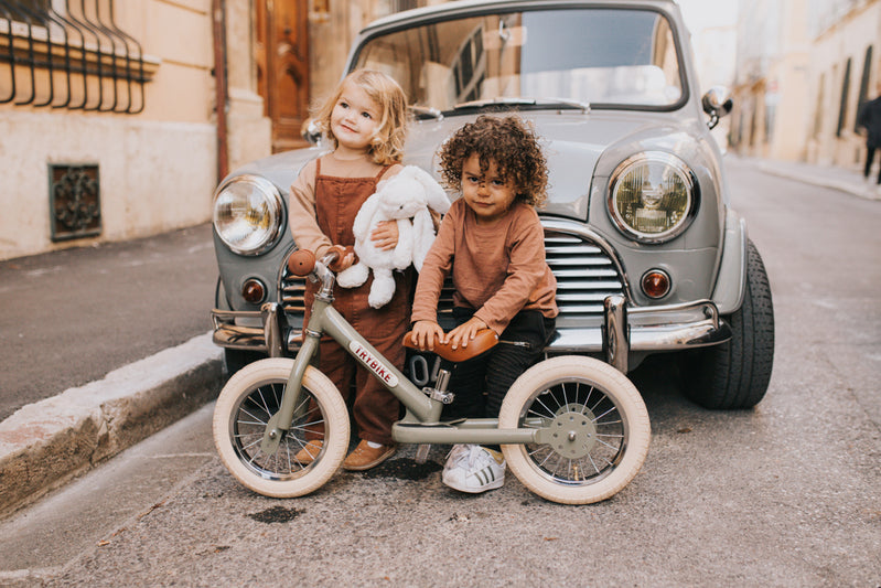 TryBike Trike Vintage GREEN 2 in 1 Balance Bike Kids Toddler Bike Best Seller 18mths-6yrs (Bulky Shipping)