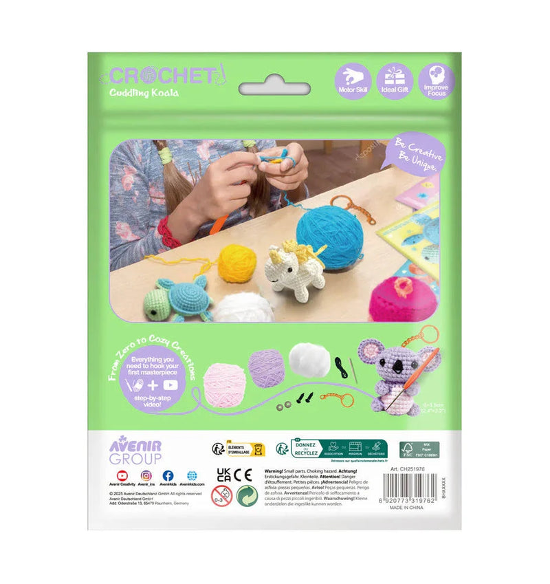 Avenir Crochet Keychain Kit Cuddling Koala Art and Craft for Kids 8yrs+