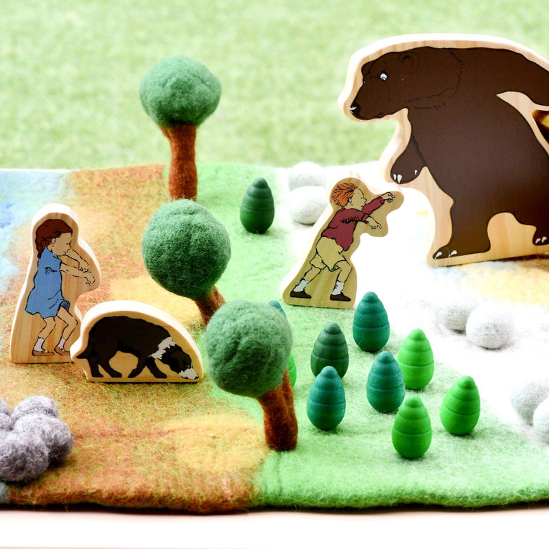Tara Treasures Large Felt Bear Hunt Play Mat Playscape 80cm Pretend & Imaginative Best Seller Most Loved in Store 3yrs+