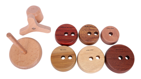 DISCOVEROO Windmill Stackeroo Natural Wood Wooden Toys Developmental Toys for Toddlers Gifts Idea 2yrs+