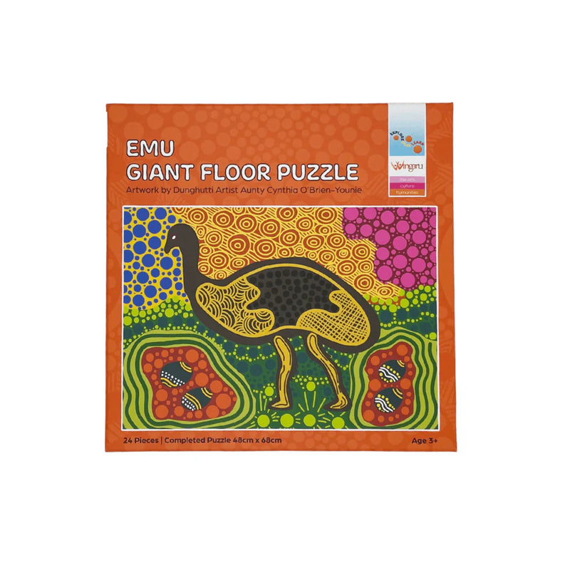 Emu Giant Floor Jigsaw Puzzle by Wingaru First Nations Resources Indigenous Art 3yrs+