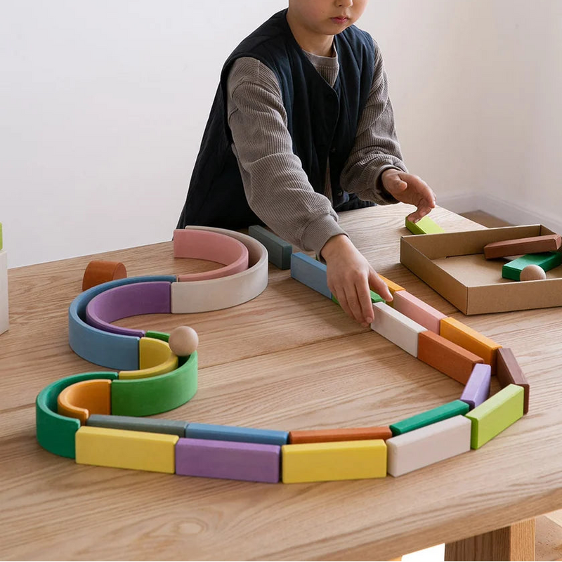 Wooden Brick Building Blocks Four Seasons 24pcs by Avdar toys Waldorf Inspired Wooden Toys Building Blocks 3yrs+
