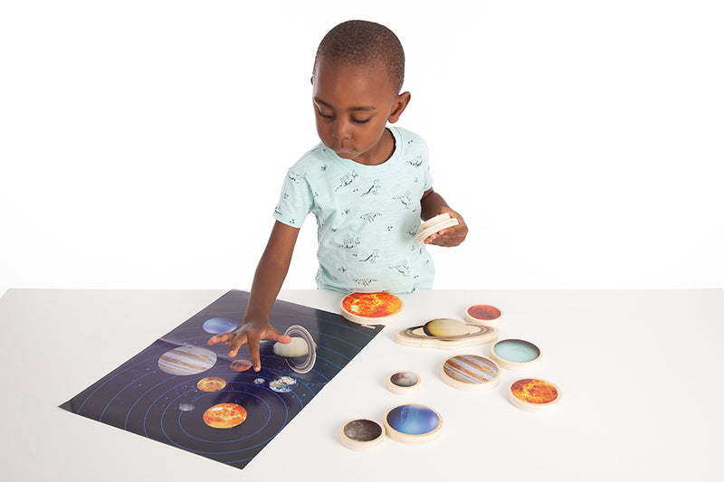 Wooden Solar System Disc Science and Display 11pc By Tickit Early Science STEM Toys Developmental Toys for Toddlers Gifts Idea 12m+