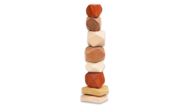 DISCOVEROO Wooden Stacking Stones Developmental Toys for Toddlers Gifts Idea 2yrs+
