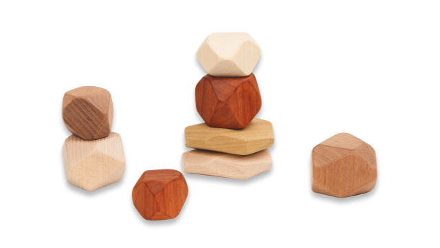 DISCOVEROO Wooden Stacking Stones Developmental Toys for Toddlers Gifts Idea 2yrs+