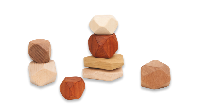 DISCOVEROO Wooden Stacking Stones 2yrs+