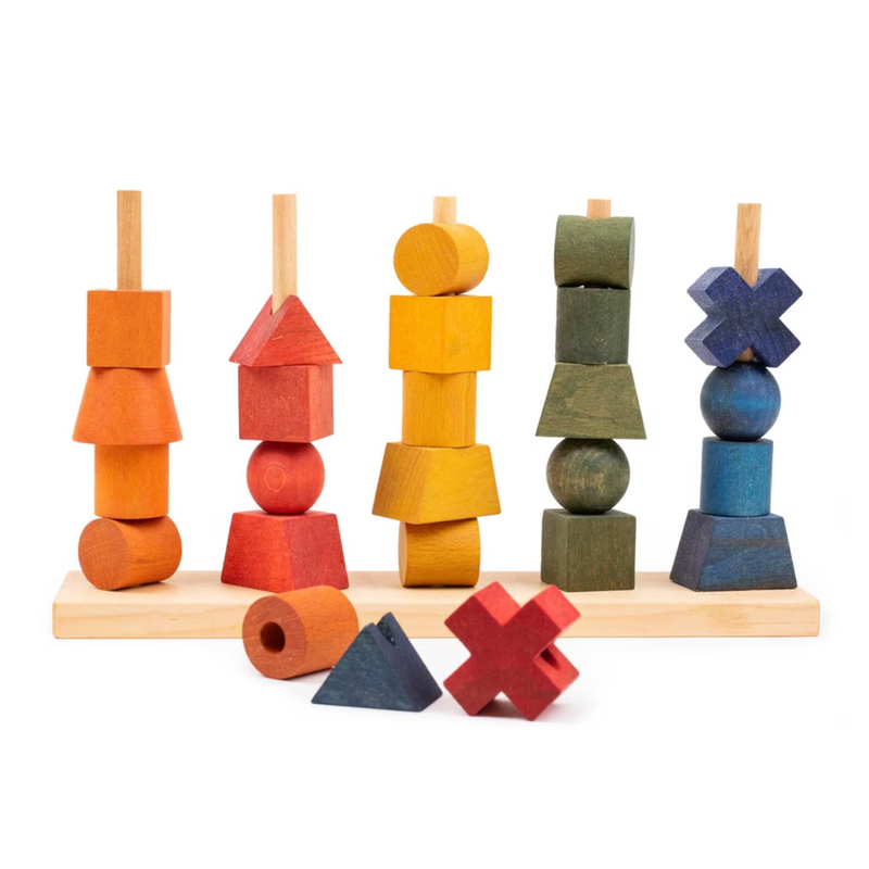 Wooden Story Montessori Wooden Stacking Toy Rainbow Developmental Toy Clearance 18m+