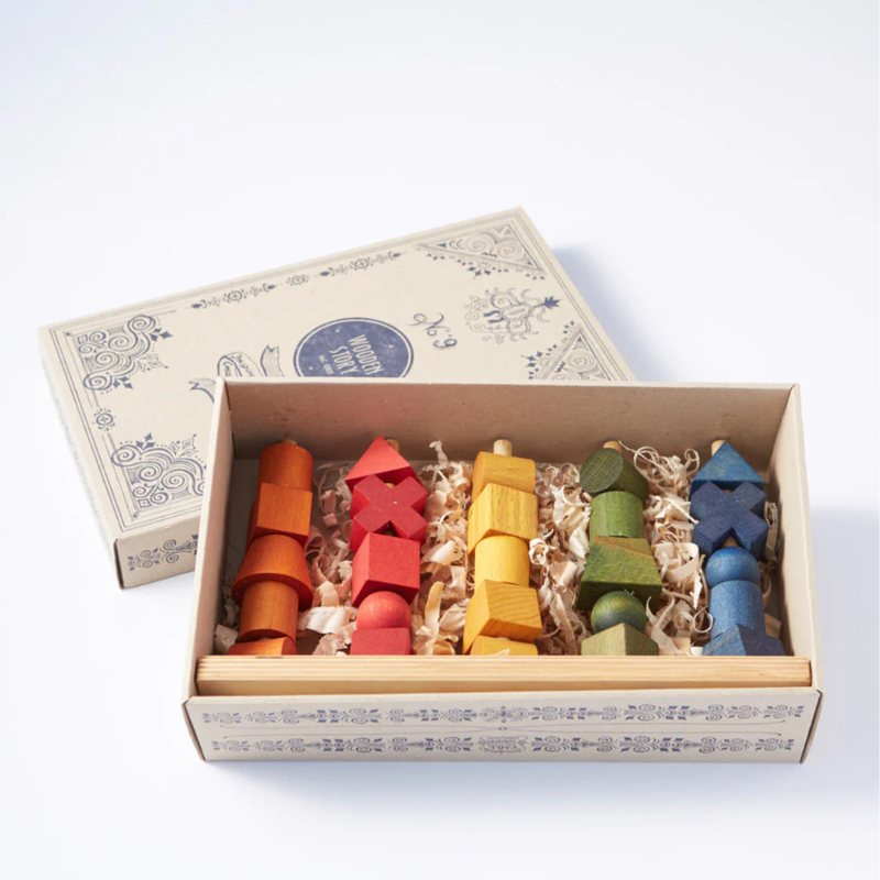 Wooden Story Montessori Wooden Stacking Toy Rainbow Developmental Toy Clearance 18m+