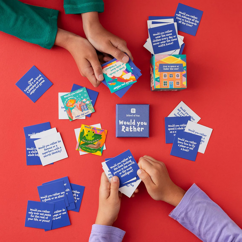 Talking Tables School Of Fun Games By Trivia & Games 4 Designs 1pcs Quiz Card Games Travel Toys for 5yrs+