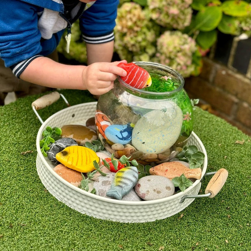Yellow Door Sensory Play Stones Fish 8pcs Playdough Sand Toys Sensory Toys Toddler Developmental Toys 2yrs+
