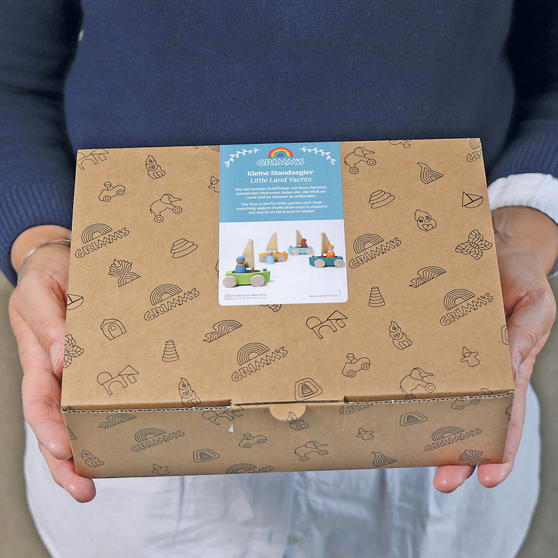 Grimm's Little Land Yachts Set of 4 Wooden Toys 12m+