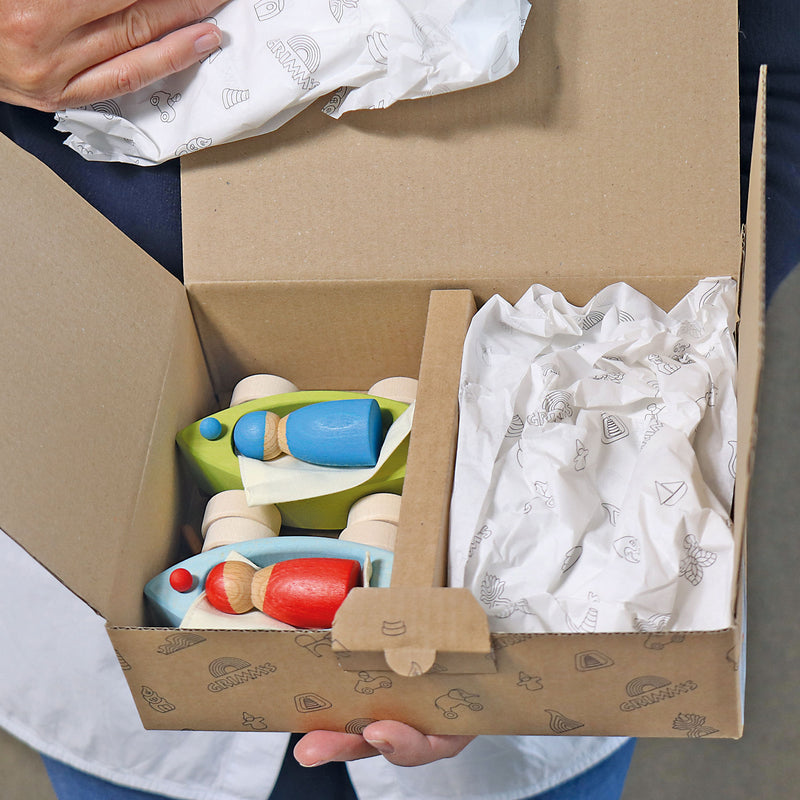 Grimm's Little Land Yachts Set of 4 Wooden Toys 12m+