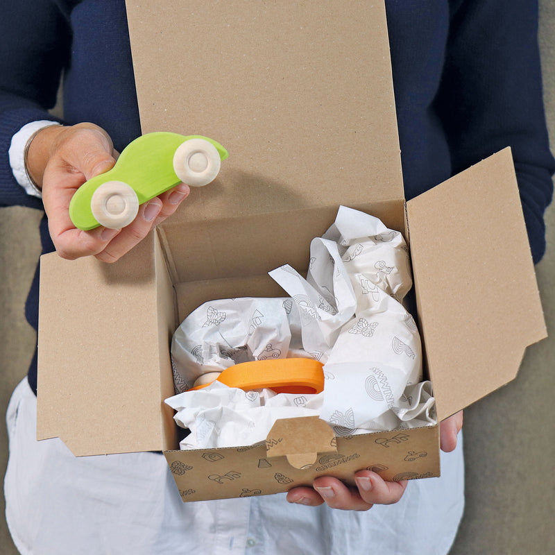 Grimm's Wooden Cars Slimline Set of 5 Toddler Wooden Toy Car Best Seller 12m+