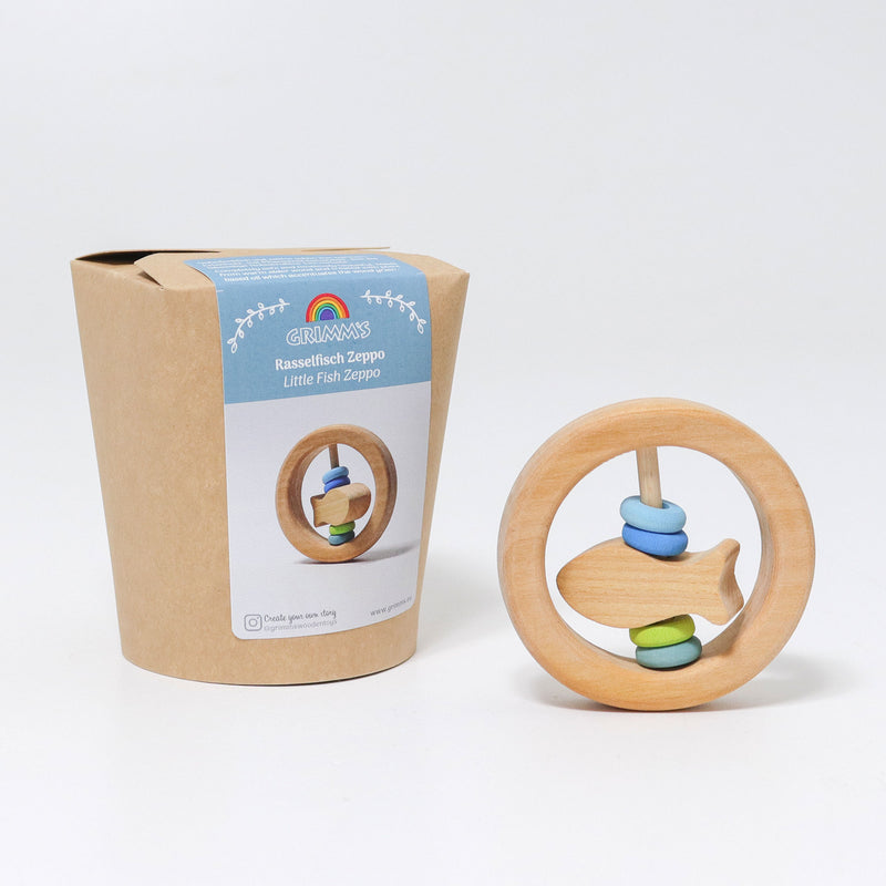 Grimm's Grasping Toy Circle Rattle Little Fish Zeppo Baby Toys Baby Gifts Idea 0m+