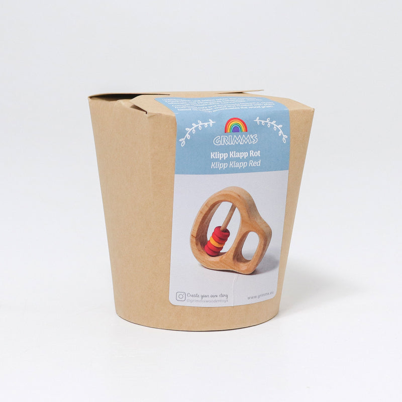 Grimm's Grasping Toy Rattle with Rings Red Klipp Klapp Baby Toys Baby Gifts Idea 0m+