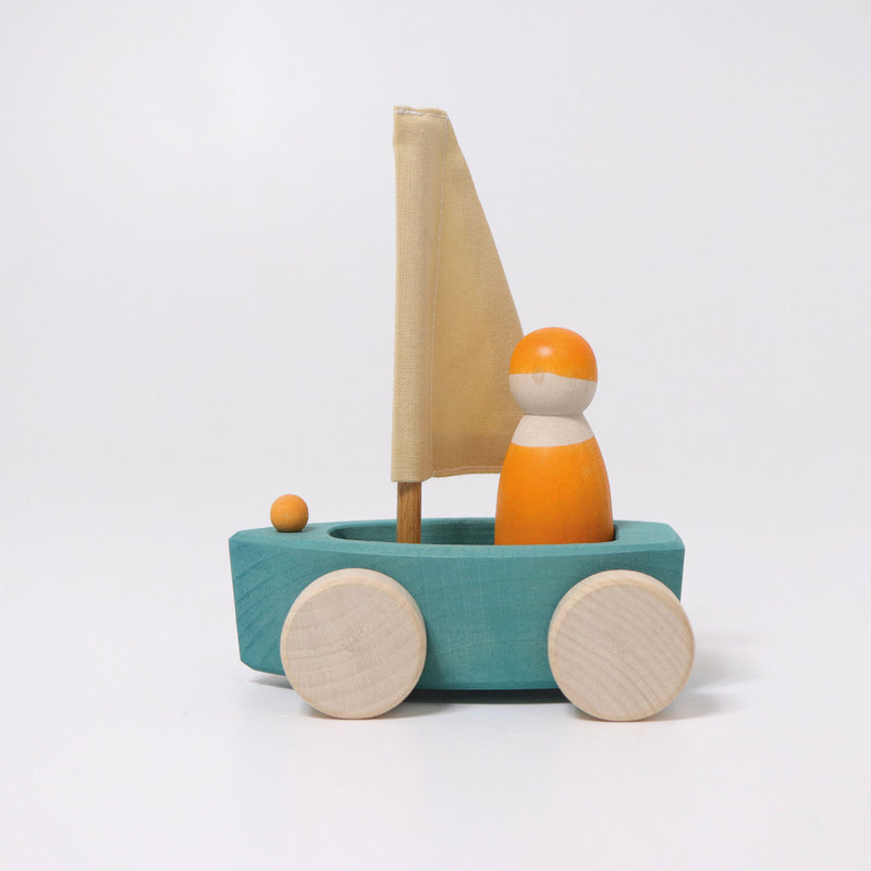 Grimm's Little Land Yachts Set of 4 Wooden Toys 12m+