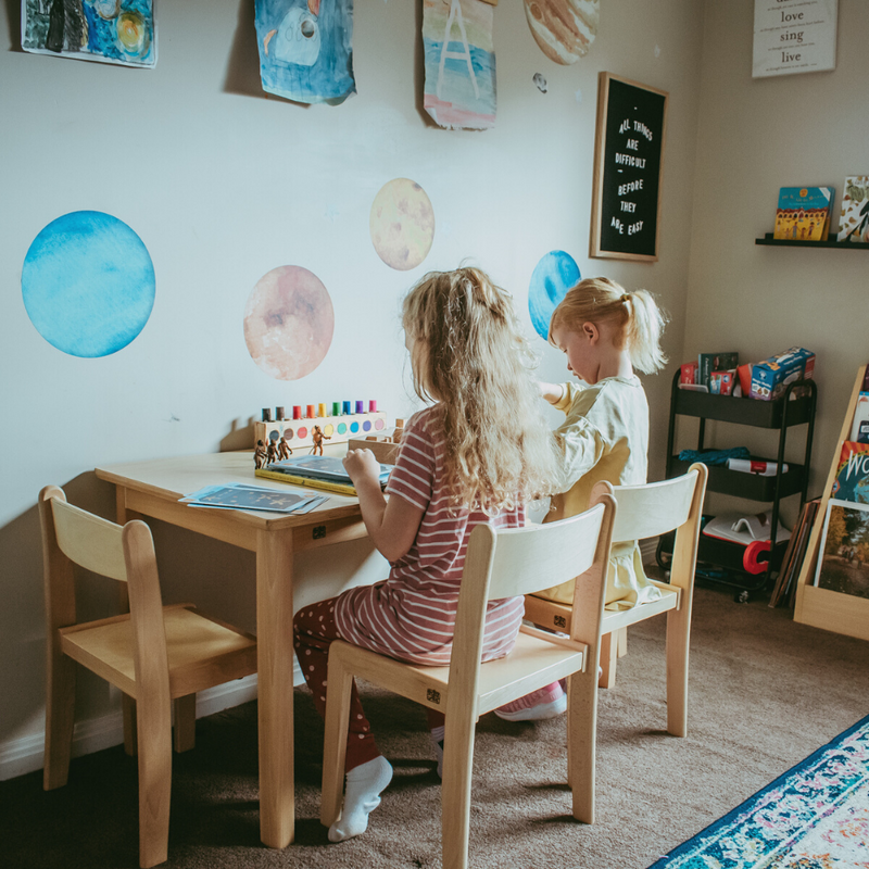 PREORDER FEB 2026 Montessori Furniture Lower Primary Kids Chair (6-9 Yrs) Beechwood 35cm(H) Kids Furniture (Heavy Shipping)