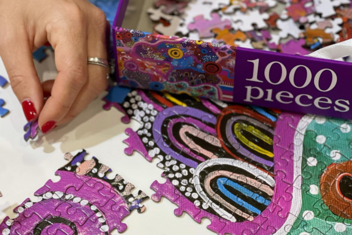 1000 Piece Aboriginal Puzzle - Budgubulla by Mulganai