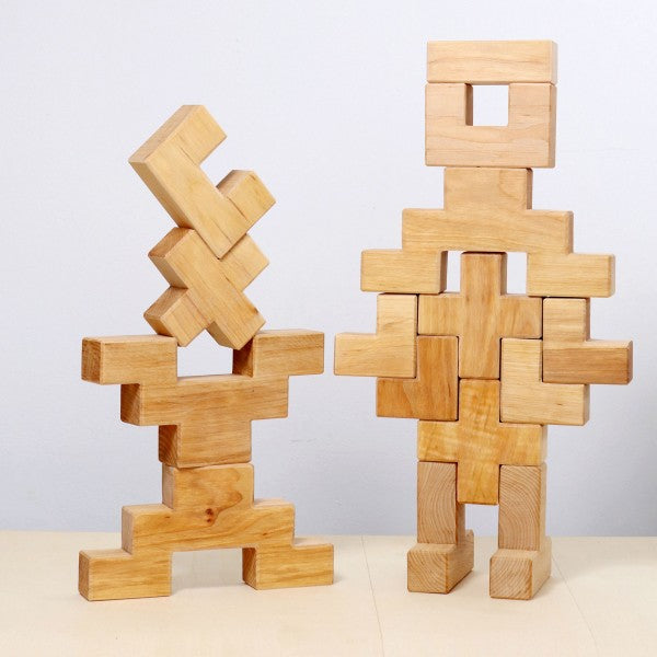 Grimm's Building Set Stairway Wooden Building Blocks 3yrs+