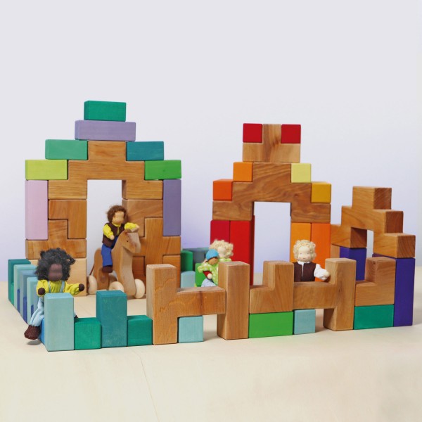 Grimm's Building Set Stairway Wooden Building Blocks 3yrs+