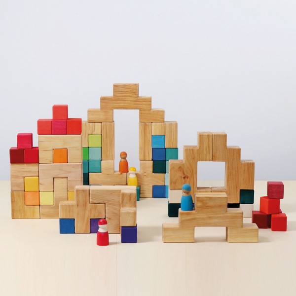 Grimm's Building Set Stairway Wooden Building Blocks 3yrs+