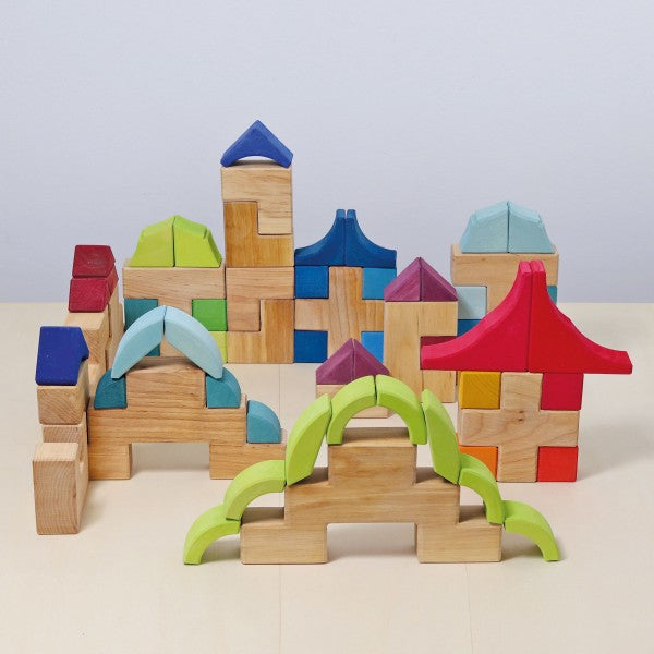 Grimm's Building Set Stairway Wooden Building Blocks 3yrs+