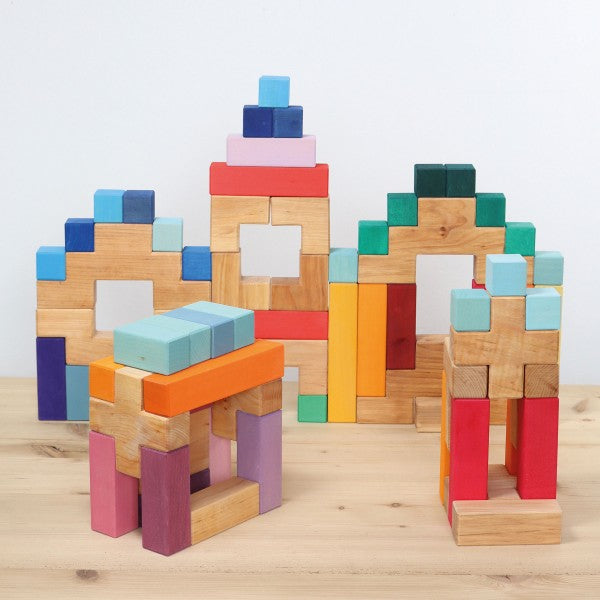 Grimm's Building Set Stairway Wooden Building Blocks 3yrs+