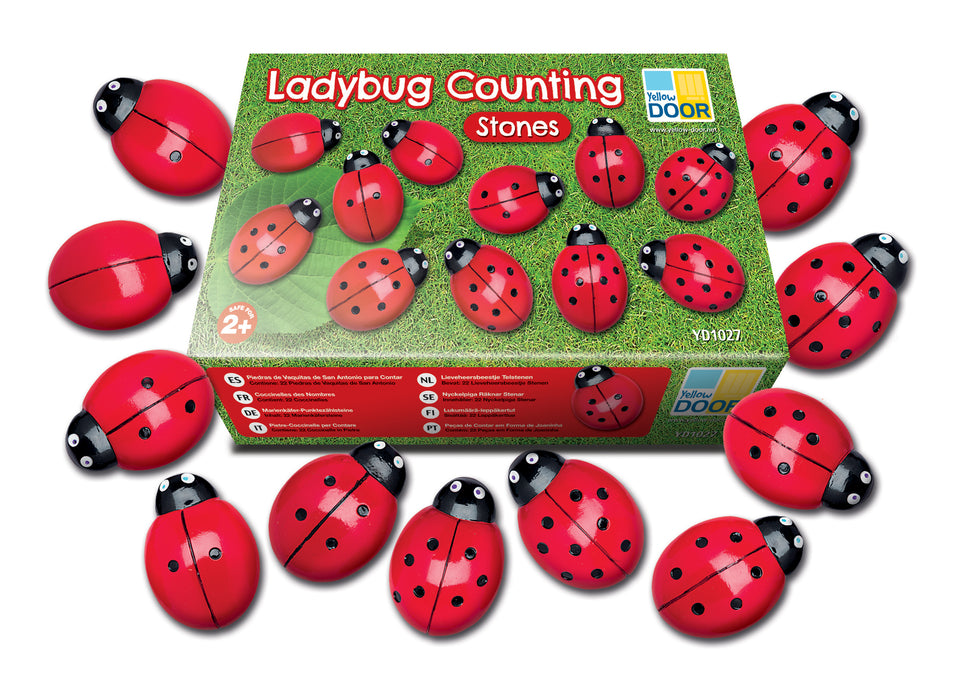 Ladybug Counting Stones 0 to 10 Yellow Door 22pc