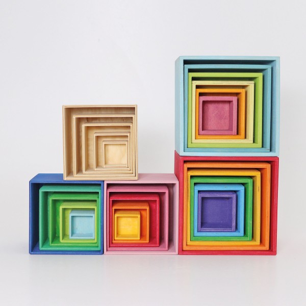 Grimm's Stacking Boxes Large Pastel Developmental Toys for Toddlers Gifts Idea Clearance 2yrs+