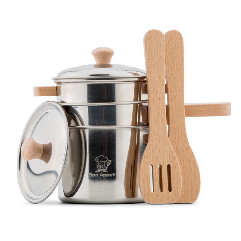 Metal Pan Cooking Set Play Kitchen  Developmental Toys for Toddlers Gifts Idea 2yrs+