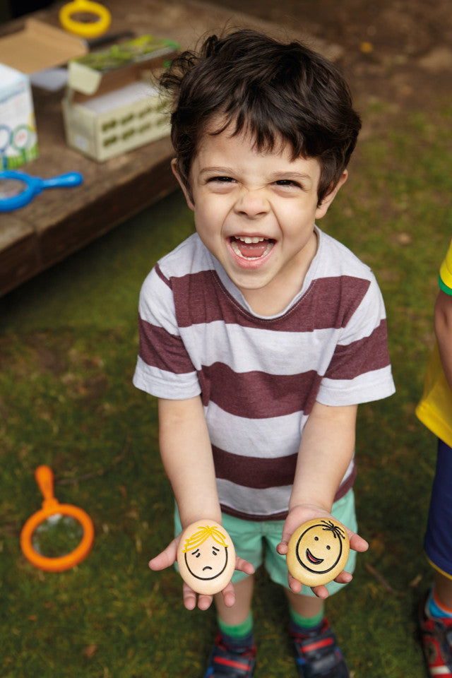 Yellow Door Jumbo Emotion Stones Set of 8 Sensory Toys Playdough Sand Toys Social-Emotional Developmental Toys for Toddlers Gifts Idea 2yrs+