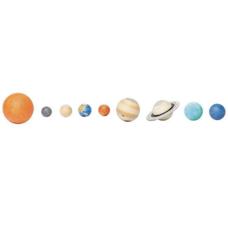 Set of 9 Solar System Figurine Montessori Language Mini Figurines Collection by Safari Ltd 4yrs+