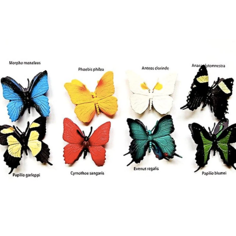 Tube of 8 Butterflies Animal Figurines Montessori Language Learning Woodland Figurines by Safari Ltd Toob Range 3yrs+